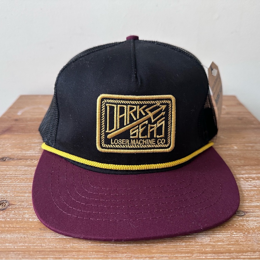 NWT | Dark Seas | Black and Burgundy Trucker Hat
